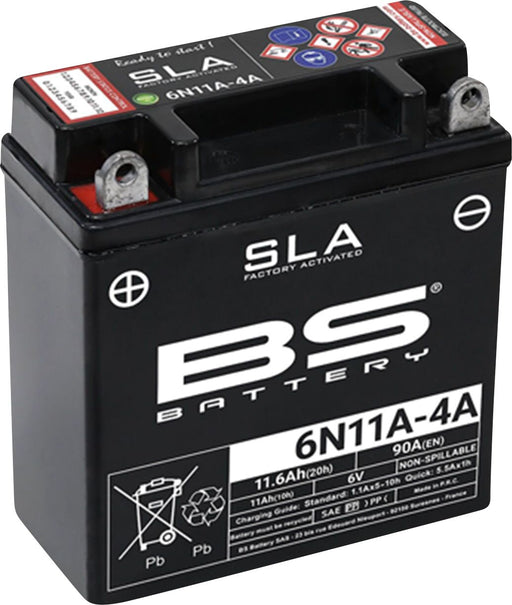 BS Battery SLA Factory-Activated AGM Maintenance-Free Batteries for 1975-2002 SIMSON Black 6N11A-4A AGM Maintenance Free