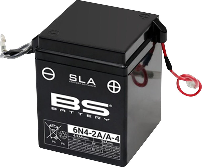BS Battery SLA Factory-Activated AGM Maintenance-Free Batteries Black 6N4-2A/A-4 AGM Maintenance Free