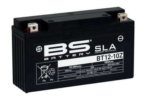 BS Battery SLA Factory-Activated AGM Maintenance-Free Batteries for 2020-2024 ZONTES Black BT12-10Z AGM Maintenance Free