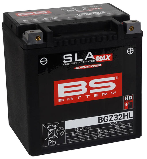 BS Battery SLA MAX Factory- Activated AGM Maintenance-Free Battery BGZ Black BGZ32HL AGM Maintenance Free