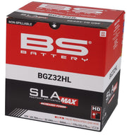 BS Battery SLA MAX Factory- Activated AGM Maintenance-Free Battery BGZ Black BGZ32HL AGM Maintenance Free Each