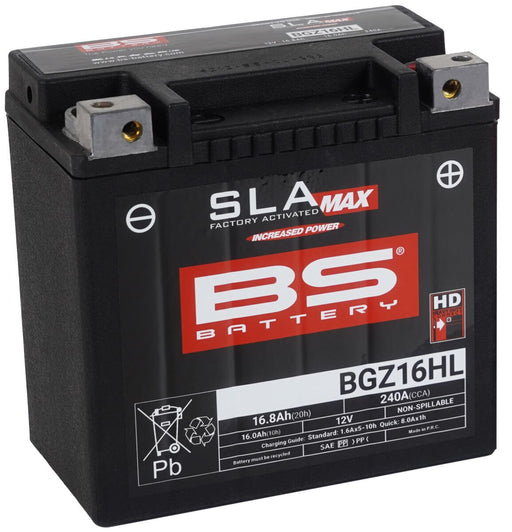 BS Battery SLA MAX Factory- Activated AGM Maintenance-Free Battery BGZ Black BGZ16HL AGM Maintenance Free