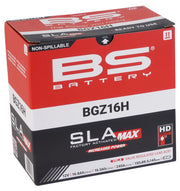 BS Battery SLA MAX Factory- Activated AGM Maintenance-Free Battery BGZ Black BGZ16H AGM Maintenance Free Each