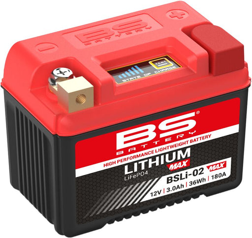 BS Battery BS Lithium Battery BSLi-02 MAX Black LifePO4 Lithium-Ion