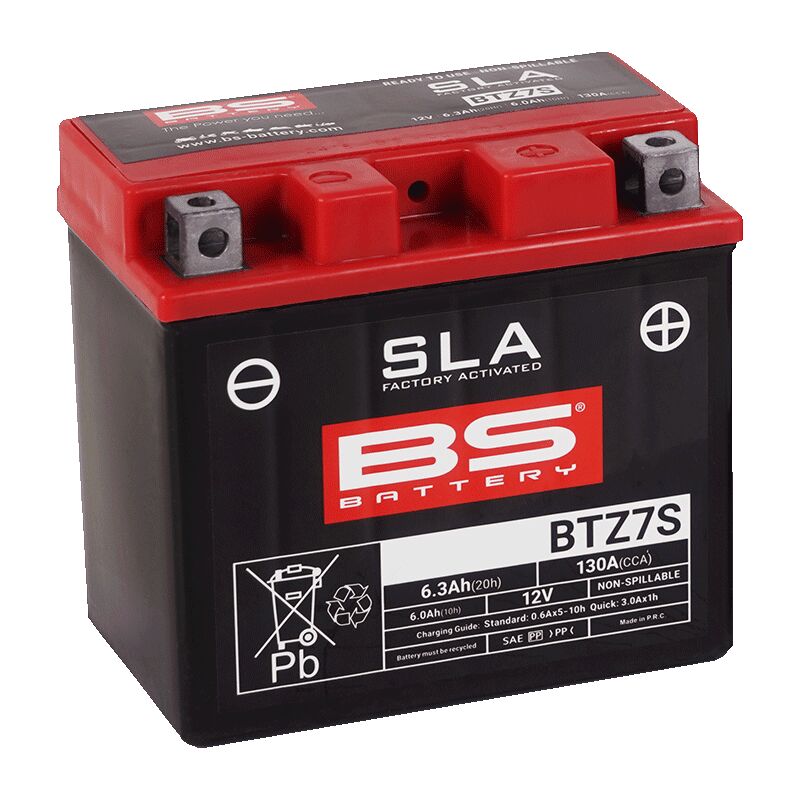 BS Battery SLA Factory-Activated AGM Maintenance-Free Batteries Black BTZ7S AGM Maintenance Free