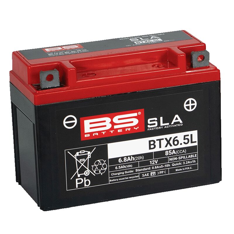 BS Battery SLA Factory-Activated AGM Maintenance-Free Batteries Black BTX6.5L AGM Maintenance Free
