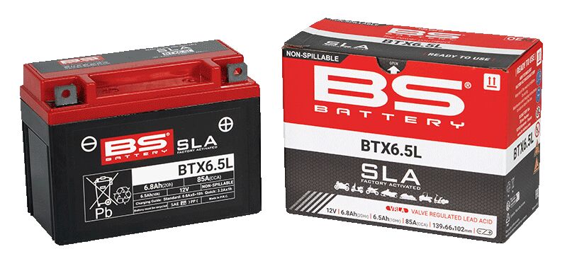BS Battery SLA Factory-Activated AGM Maintenance-Free Batteries Black BTX6.5L AGM Maintenance Free Each