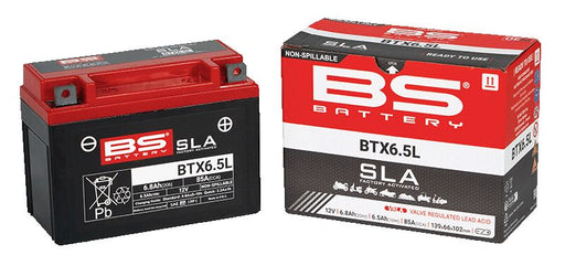 BS Battery SLA Factory-Activated AGM Maintenance-Free Batteries Black BTX6.5L AGM Maintenance Free Each