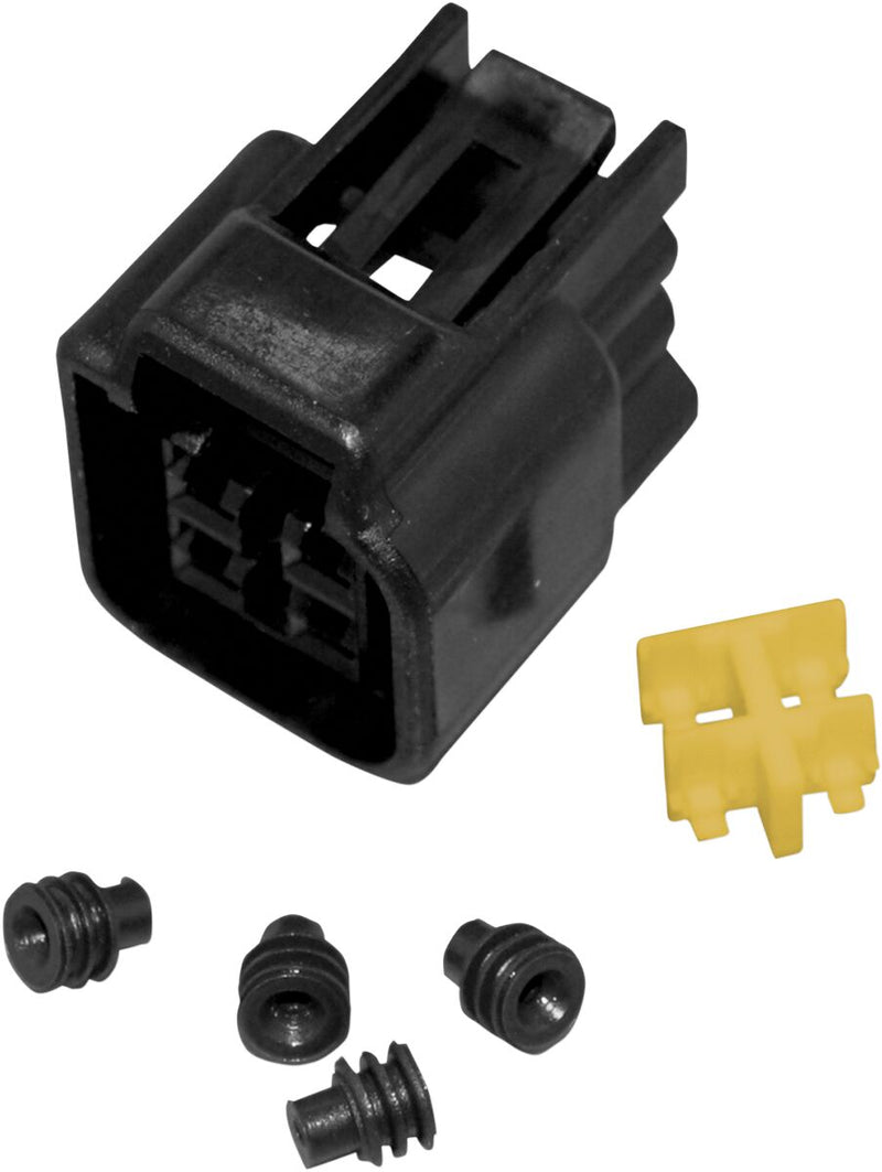 NAMZ Custom Cycle Products 4 Position Female Connector w/ Wire Seals, Terminals and Locking TPA