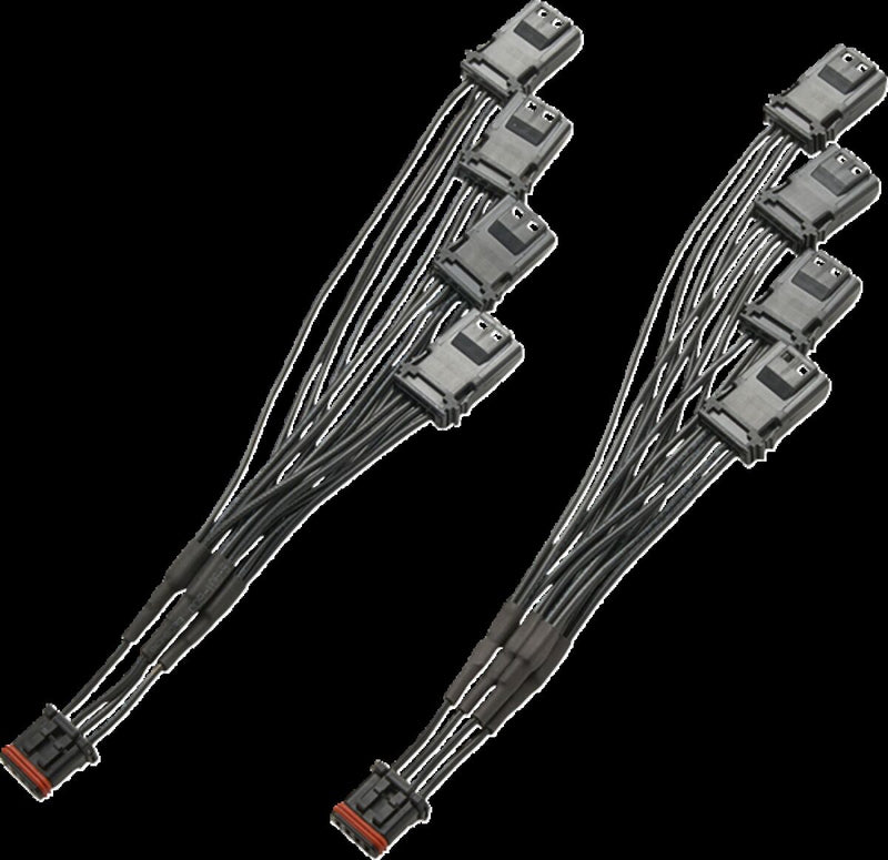 Ciro Front End Lighting 4-Way Splitters for 2014-2025 Harley-Davidson Y-Splitter Black Accessory Pair