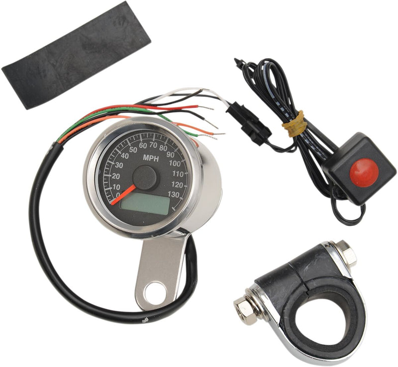 Drag Specialties Programmable Mini Electronic Speedometer with Odometer/Tripmeter