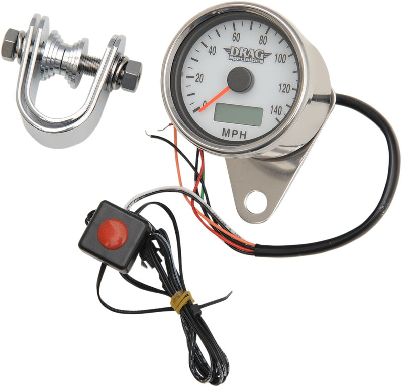 Drag Specialties Programmable Mini Electronic Speedometer with Odometer/Tripmeter