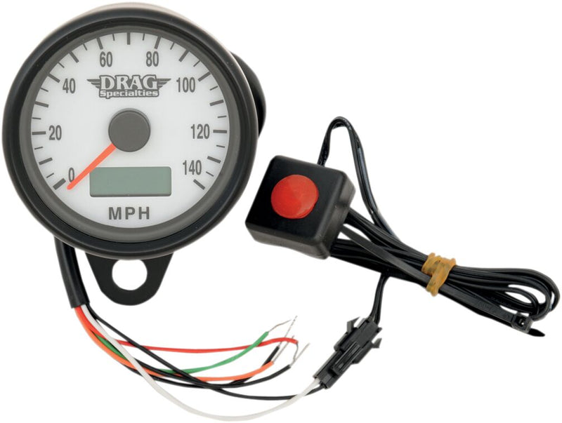 Drag Specialties Programmable Mini Electronic Speedometer with Odometer/Tripmeter Fits Harley-Davidson Dyna, Softail, Sportster, Touring Models 1986-2003
