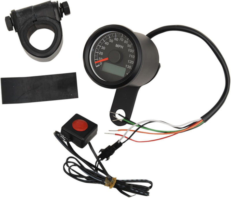 Drag Specialties Programmable Mini Electronic Speedometer with Odometer/Tripmeter Fits Harley-Davidson Dyna, Softail, Sportster, Touring Models 1986-2003