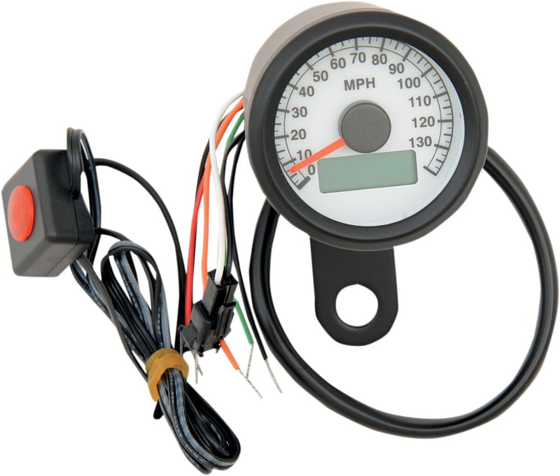 Drag Specialties Programmable Mini Electronic Speedometer with Odometer/Tripmeter Fits Harley-Davidson Dyna, Softail, Sportster, Touring Models 1986-2003