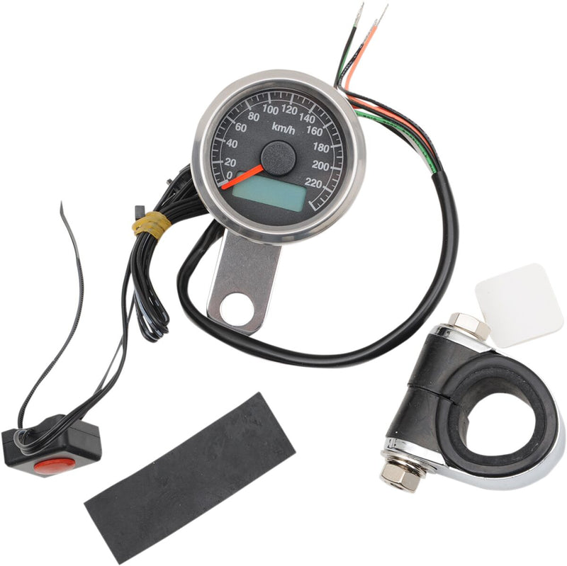 Drag Specialties Programmable Mini Electronic Speedometer with Odometer/Tripmeter