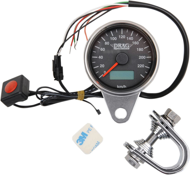 Drag Specialties Programmable Mini Electronic Speedometer with Odometer/Tripmeter