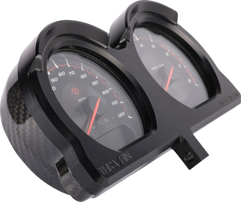 Thrashin Supply Co. Speedo Gauge Relocation Kit In Black For 2014-2023 Harley-Davidson Road Glide