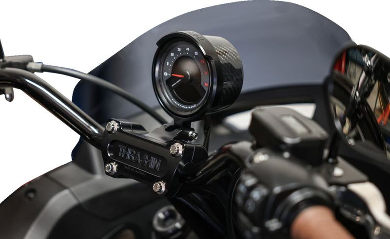 Thrashin Supply Co. Speedo Gauge Relocation Kit In Black For 2022-2025 Softail Low Rider S & Low Rider ST / Street Bob Models