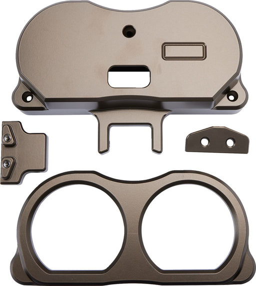 LA Choppers Dual Gauge Mount For Performance Risers Brown Billet Aluminium