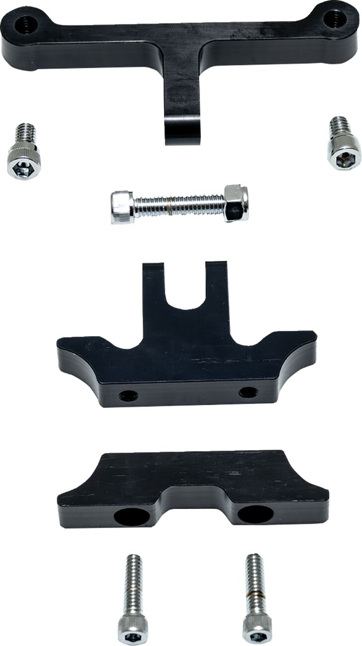 Burly Brand Speedometer Relocation Kit for 1980-1990, 1993-2025 Harley-Davidson Relocating Kit Black Gauge Billet Aluminium