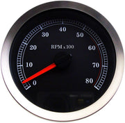 Drag Specialties 4 in. Electronic Tachometer w/Black Face for Various Various Harley-Davidson Motorcycles (See Fitment List)