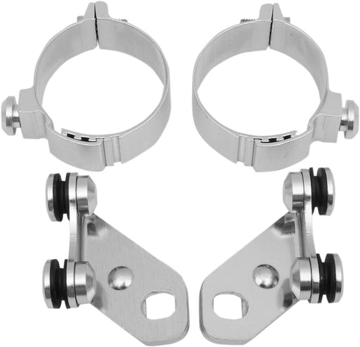 Memphis Shades Metric Custom Lower Deflector Mount Kit Lowers Mounting Kit Polished Complete Covered Forks Wind Deflector Aluminium