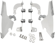 Memphis Shades Metric Windshield Trigger-Lock Complete Mount Kit for 2004-2020, 2022-2024 HONDA VT 750 C Trigger Lock Mounting Kit Polished Aluminium