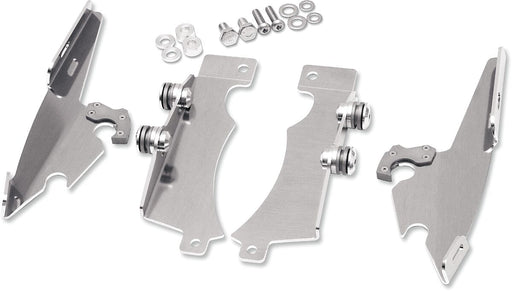 Memphis Shades Metric Windshield Trigger-Lock Complete Mount Kit for 2007-2015 YAMAHA XVS Trigger Lock Mounting Kit Polished Aluminium