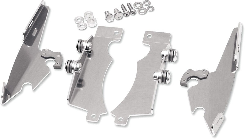 Memphis Shades Metric Windshield Trigger-Lock Complete Mount Kit for 2007-2015 YAMAHA XVS Trigger Lock Mounting Kit Polished Aluminium #MEM8969