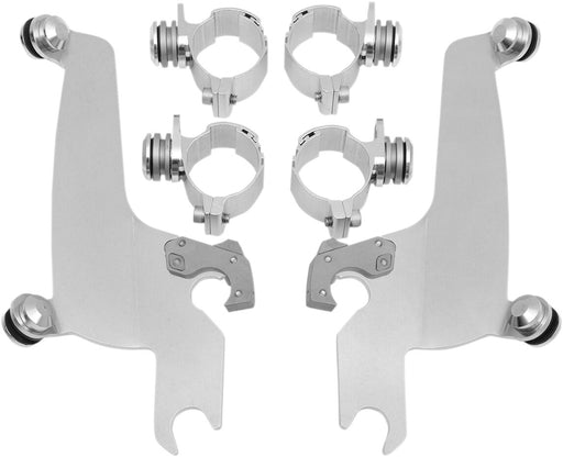 Memphis Shades Metric No-Tool Trigger-Lock Mount Kit for Sportshield for 2004-2009 HONDA VTX 1300 C Mounting Kit Polished Complete Exposed Forks Wi...