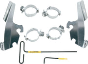 Memphis Shades Metric Windshield Trigger-Lock Complete Mount Kit for 1997-2008 HONDA Trigger Lock Mounting Kit Polished Fairing Aluminium