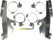 Memphis Shades Metric Windshield Trigger-Lock Complete Mount Kit for 2002-2008 HONDA VTX 1800 Trigger Lock Mounting Kit Polished Aluminium