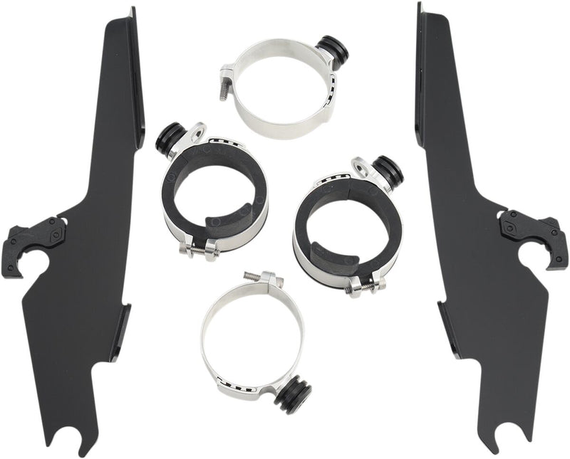 Memphis Shades Metric Windshield Trigger-Lock Complete Mount Kit for 1998-2011 YAMAHA XVS Trigger Lock Mounting Kit Black Aluminium