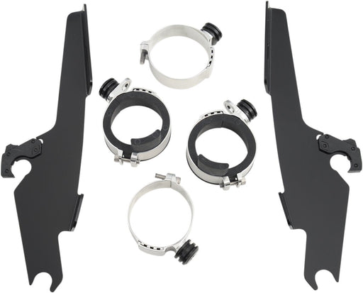 Memphis Shades Metric Windshield Trigger-Lock Complete Mount Kit for 1998-2011 YAMAHA XVS Trigger Lock Mounting Kit Black Aluminium