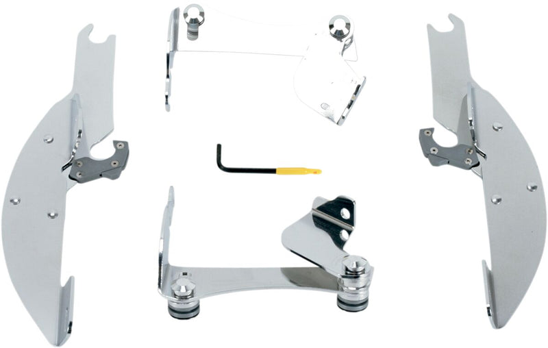 Memphis Shades Metric Windshield Trigger-Lock Complete Mount Kit for 2003-2009 HONDA VTX 1300 Trigger Lock Mounting Kit Polished Aluminium #MEK1901