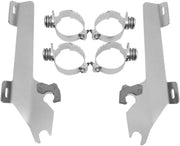 Memphis Shades Metric Windshield Trigger-Lock Complete Mount Kit for 2002-2008 HONDA VTX 1800 Trigger Lock Mounting Kit Polished Aluminium