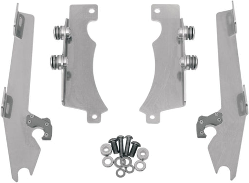 Memphis Shades Metric Windshield Trigger-Lock Complete Mount Kit for 2007-2017 YAMAHA XVS 1300 Trigger Lock Mounting Kit Polished Aluminium