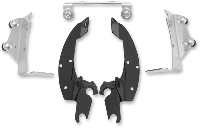 Memphis Shades Metric Windshield Trigger-Lock Complete Mount Kit for 2006-2025 KAWASAKI VN 900 Trigger Lock Mounting Kit Black Aluminium