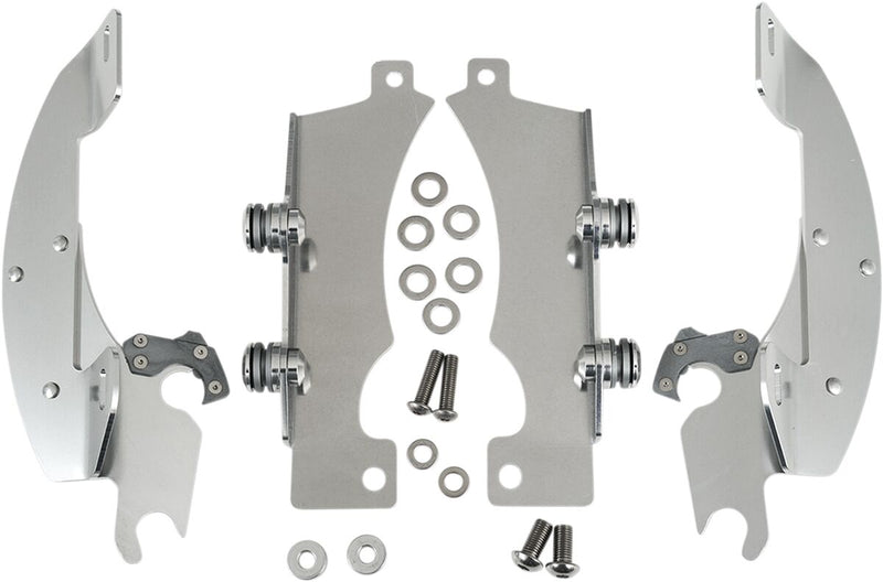 Memphis Shades Metric Windshield Trigger-Lock Complete Mount Kit for 2009-2015 YAMAHA XVS 950 Trigger Lock Mounting Kit Polished Aluminium