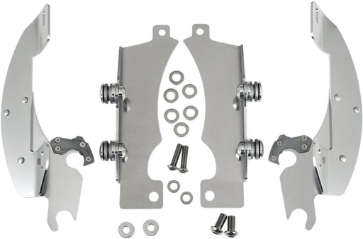 Memphis Shades Metric Windshield Trigger-Lock Complete Mount Kit for 2009-2015 YAMAHA XVS 950 Trigger Lock Mounting Kit Polished Aluminium