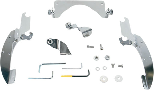Memphis Shades Metric Windshield Trigger-Lock Complete Mount Kit for 2005-2009 SUZUKI Trigger Lock Mounting Kit Polished Aluminium