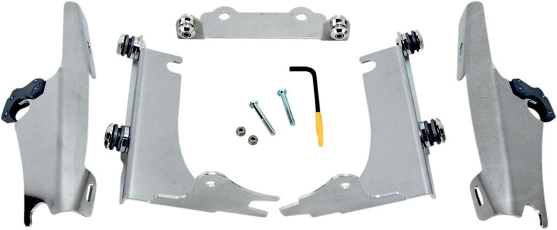 Memphis Shades Metric Windshield Trigger-Lock Complete Mount Kit for 1996-2006 KAWASAKI Trigger Lock Mounting Kit Polished Aluminium