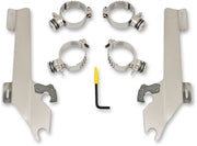 Memphis Shades Metric Windshield Trigger-Lock Complete Mount Kit Trigger Lock Mounting Kit Polished Aluminium #MEK1927