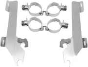 Memphis Shades Metric Windshield Trigger-Lock Complete Mount Kit Trigger Lock Mounting Kit Polished Aluminium #MEK1927