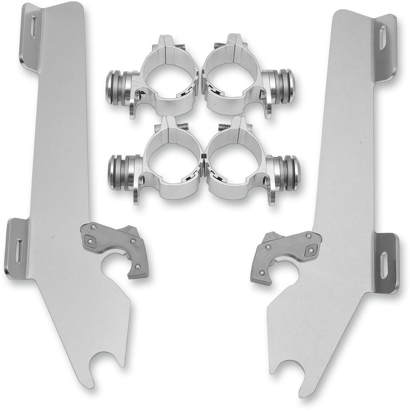 Memphis Shades Metric Windshield Trigger-Lock Complete Mount Kit for 2003-2017 VICTORY VEGAS Trigger Lock Mounting Kit Polished Aluminium