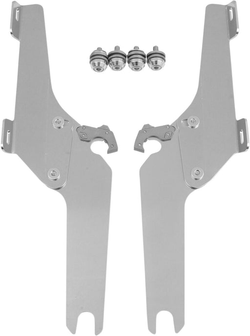 Memphis Shades Metric Windshield Trigger-Lock Complete Mount Kit for 2003-2008 KAWASAKI VN 1600 Trigger Lock Mounting Kit Polished Aluminium