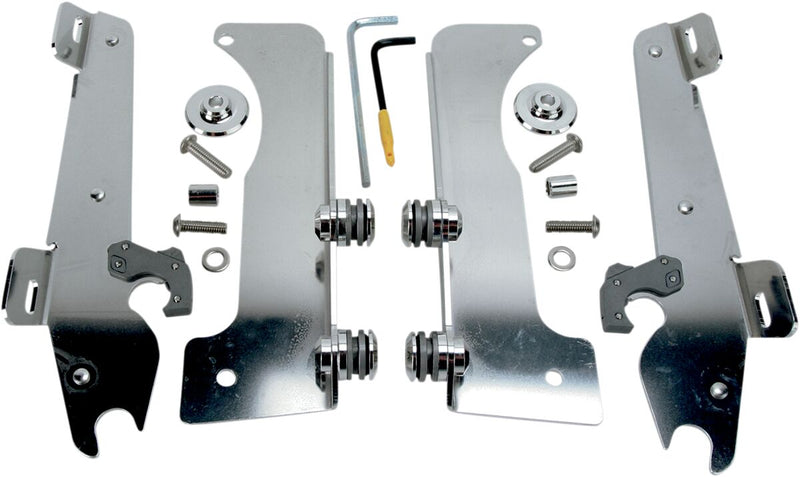 Memphis Shades Metric Windshield Trigger-Lock Complete Mount Kit for 2006-2014 YAMAHA XV 1900 Trigger Lock Mounting Kit Polished Aluminium #MEK1937