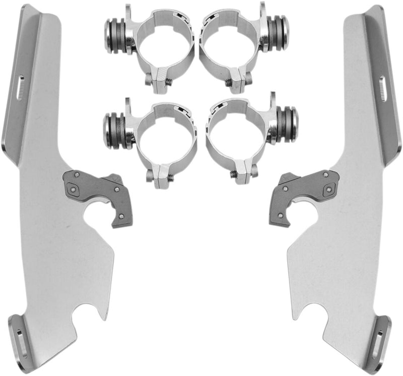 Memphis Shades Metric Windshield Trigger-Lock Complete Mount Kit for 2010-2016 HONDA VT 1300 CR Trigger Lock Mounting Kit Polished Aluminium #MEK1943