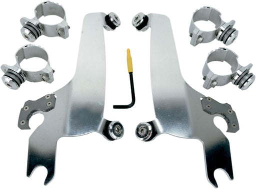 Memphis Shades Metric No-Tool Trigger-Lock Mount Kit for Sportshield for 2010-2016 HONDA VT 1300 CR Mounting Kit Polished Complete Windshield Alumi...
